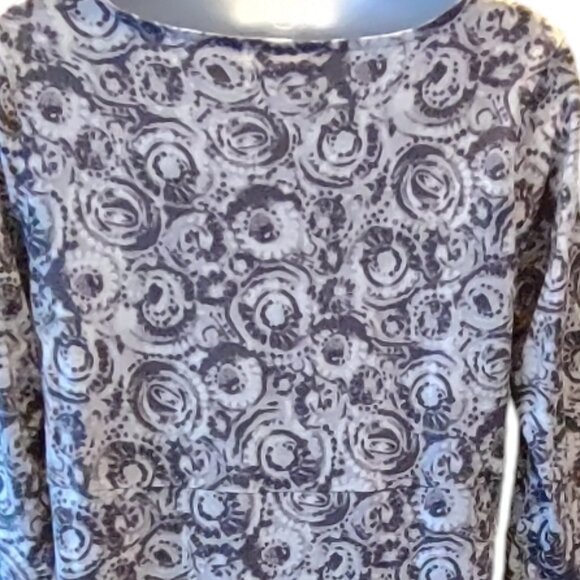 J Jill Pure Jill grey and white design scoop neck dress Size S Petite - Picture 6 of 10